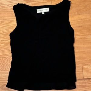 Donna Ricco New York layered cowl neck black sleeveless top